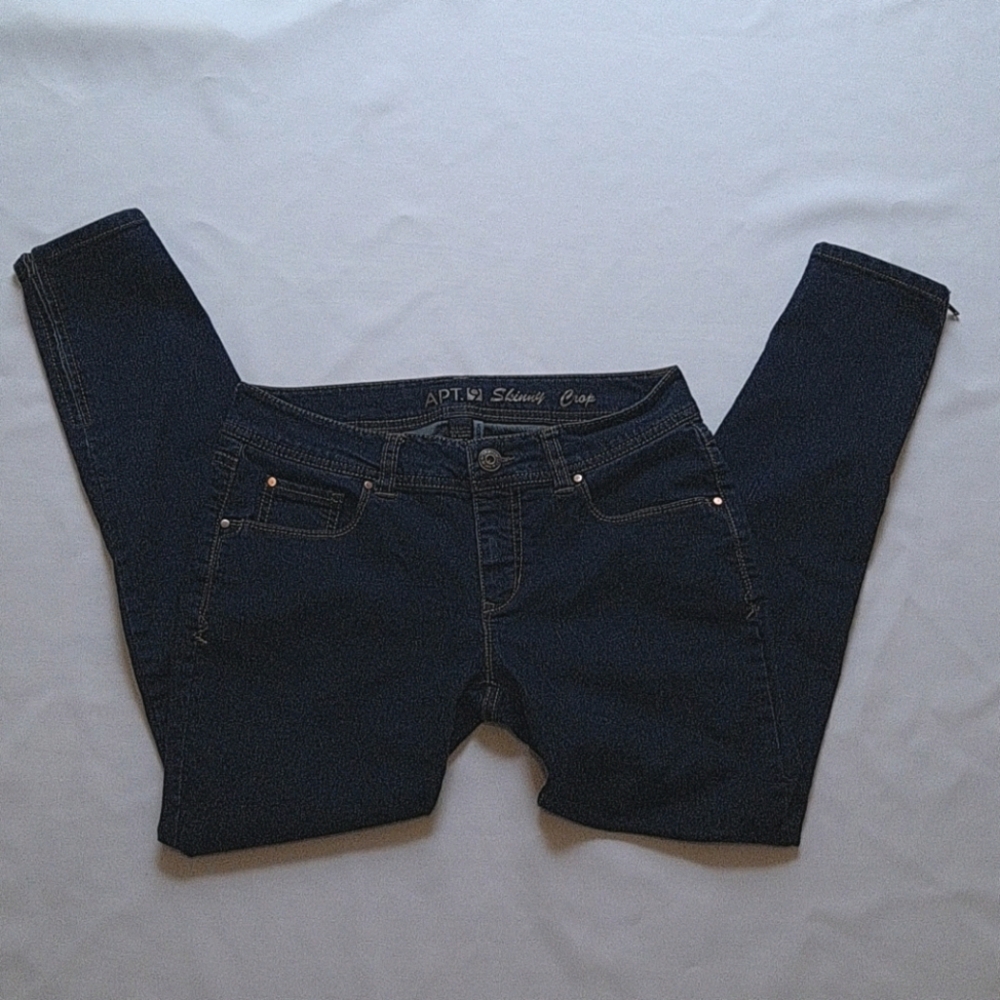 Apt. 9 Cropped‎ Skinny Dark Wash Jeans with Ankle Zippers